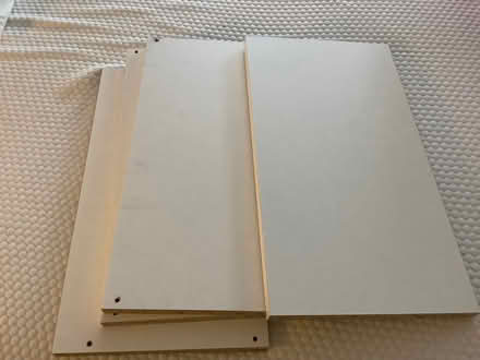 Photo of free 16 small melamine shelves (Loughborough LE11) #1