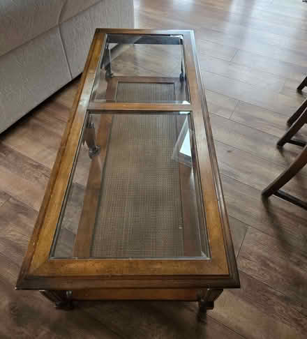 Photo of free Glass topped wooden coffee table (Halton HP22) #3