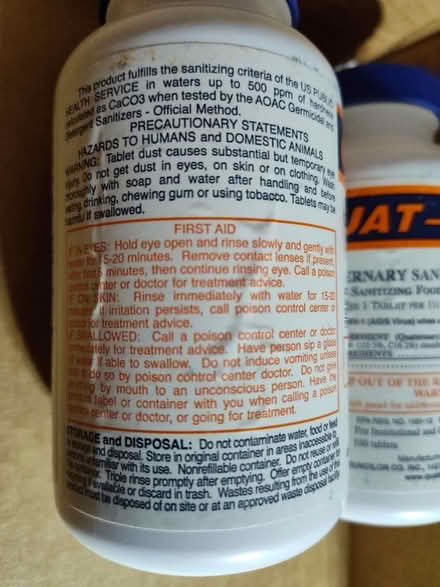 Photo of free QUAT-TABS - sanitizing tablets (Saugus) #3