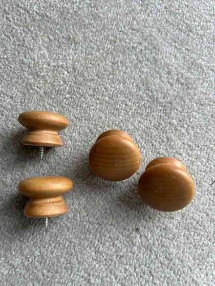 Photo of free Four wooden drawer knobs (Broad Blunsdon SN26) #1