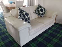 Photo of free Sofa, 3 seater cream leather (Coylton KA6) #1