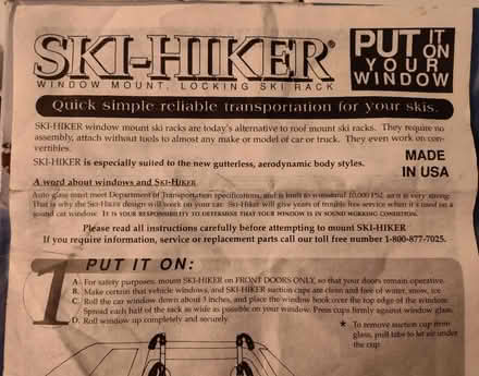 Photo of free Ski Hiker locking ski rack (Saugus) #2