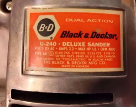 Photo of free Vintage Black & Decker sander (Saugus) #4