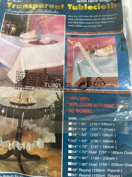 Photo of free Lace edged plastic tablecloth (Shirley, Croydon) #2