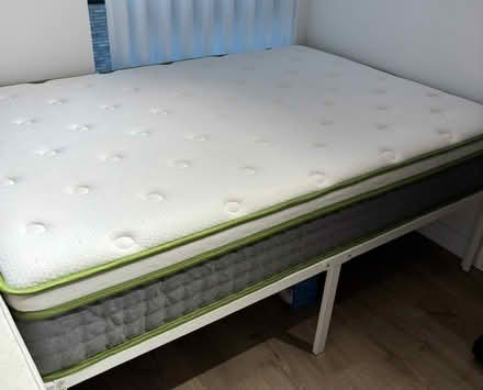 Photo of free Double mattress and bed frame (Ec1v 2au) #1
