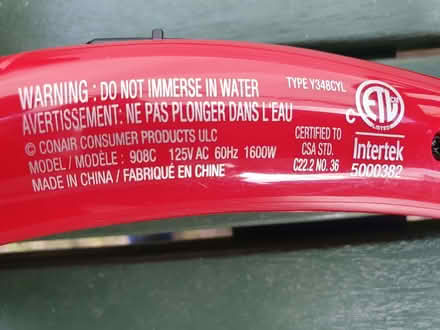 Photo of free Travel Hairdryer with foreign plug (Booker HP12) #4