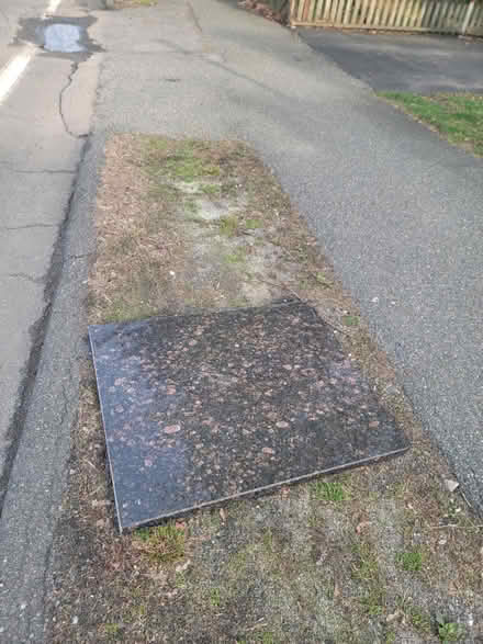 Photo of free Curb Alert (counter slab by road) (Melrose near Wyoming Cemetery.) #1