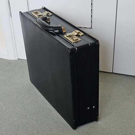 Photo of free Black leather attache case, expanding (Elmstead BR7) #3