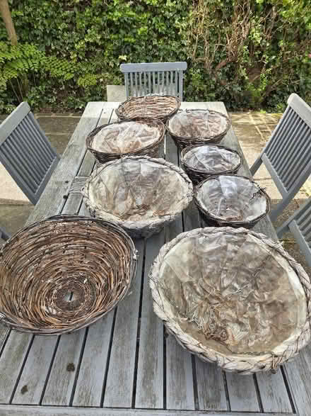 Photo of free 8 old hanging baskets (Fishers Green SG1) #1