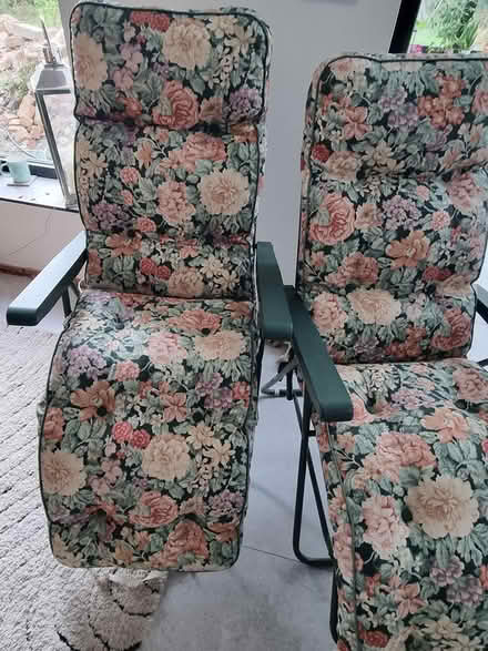 Photo of free 2 x padded garden chairs (Loughborough) #1