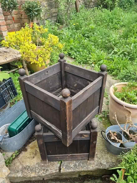 Photo of free 2 wooden planters (West Pennard BA6) #2