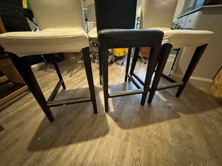 Photo of free X3 Solid Wood Bar Stools- Used (Woodside SE25) #2