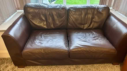 Photo of free Brown Leather Sofa (BD9) #1