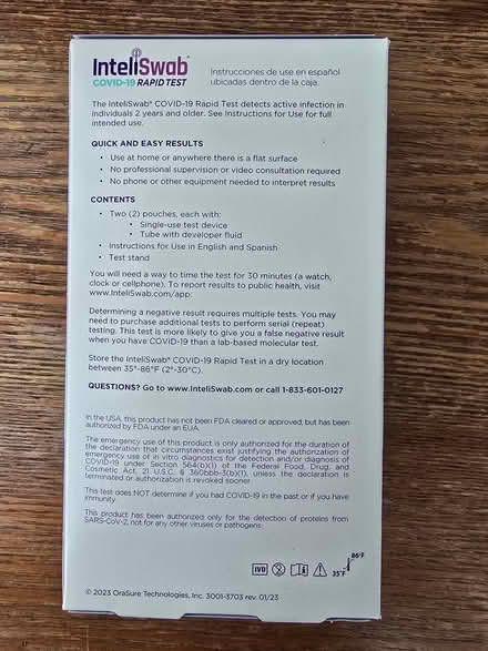 Photo of free Inteliswab Covid Tests - UNEXPIRED (West 7th) #2