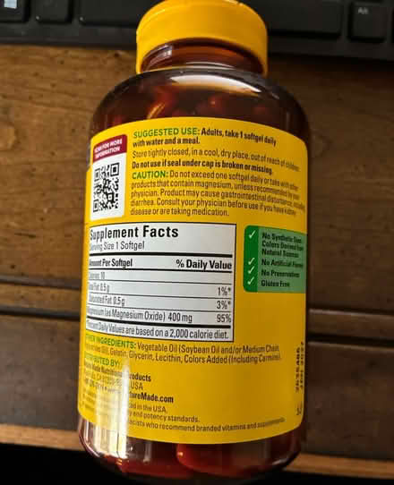 Photo of free Nature Made Magnesium Supplement (Geneva East of Randall Rd) #2