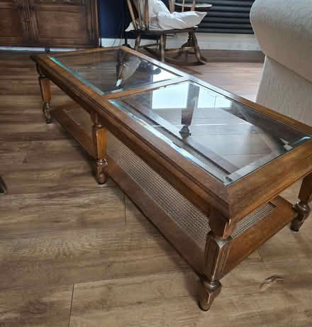 Photo of free Glass topped wooden coffee table (Halton HP22) #2