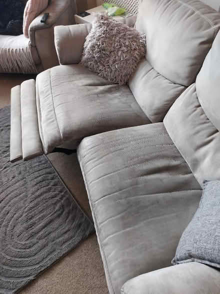 Photo of free Grey Sofa (3 seater) and Grey Armchair Recliners with USB ch (Holt Lane End M35) #4