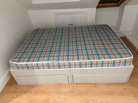 Photo of free Double Bed with 4 Drawers and Clean Mattress (Chiswick W4) #1