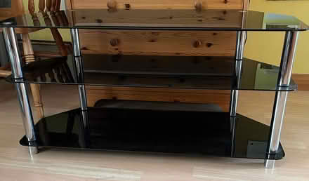 Photo of free Glass TV table (Bookham) #2
