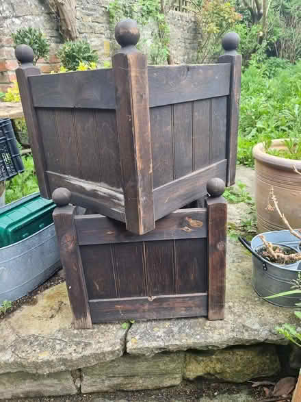 Photo of free 2 wooden planters (West Pennard BA6) #1