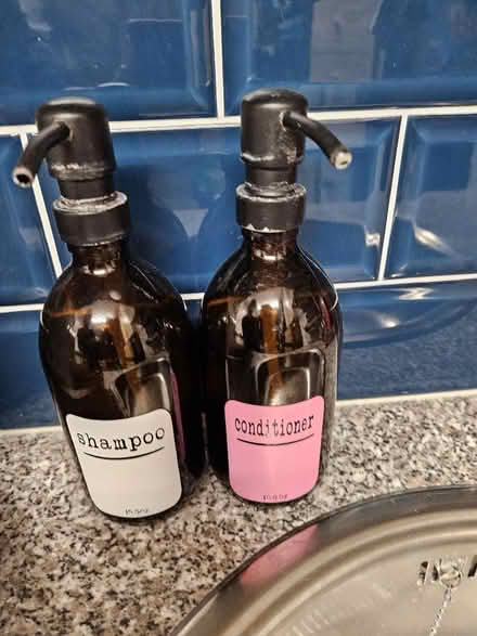 Photo of free Glass shampoo and conditioner bottles (Redditch B97) #1