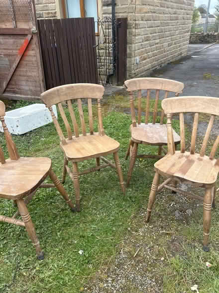 Photo of free 4 wood chairs (Skipton BD23) #1