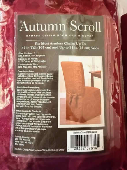 Photo of free 2 Red Parsons/dining chair covers (Ayer) #1