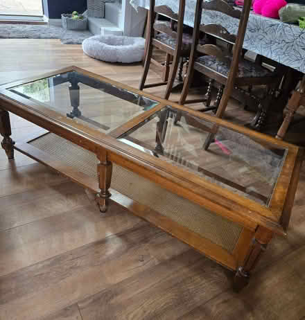 Photo of free Glass topped wooden coffee table (Halton HP22) #1