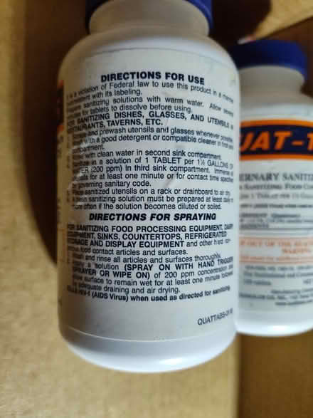 Photo of free QUAT-TABS - sanitizing tablets (Saugus) #2