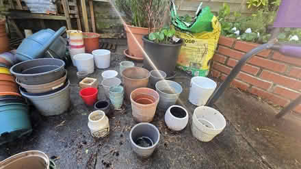 Photo of free Ceramic and metal plant pots (BS16) #2