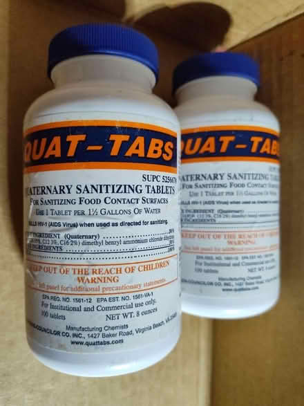 Photo of free QUAT-TABS - sanitizing tablets (Saugus) #1