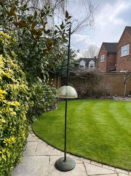 Photo of free Bird Feeder stand, base, feeder and squirrel baffle. (Mill Green AL7) #1