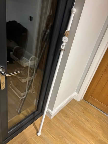 Photo of free White Wooden Curtain Pole and Fixings (Calthwaite CA11) #1