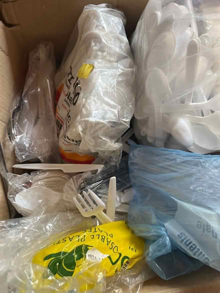 Photo of free 4. Assorted box of plastic cutlery (Shirley, Croydon) #2
