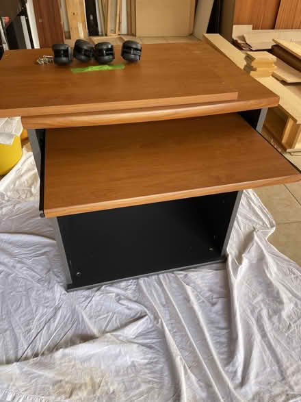 Photo of free Home office desk, 2 drawer pedestal and computer workstation (Shutlanger NN12) #4