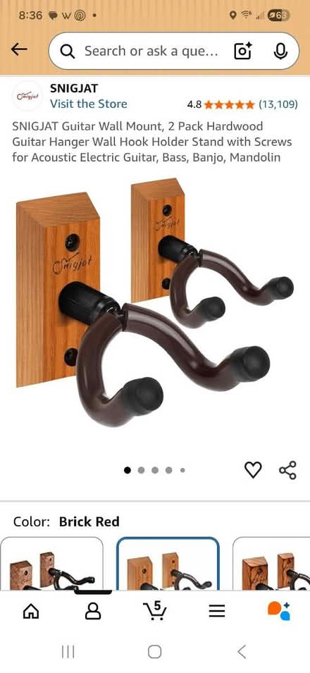 Photo of free New guitar hangers (Bedford, Ma. Lexington line.) #2