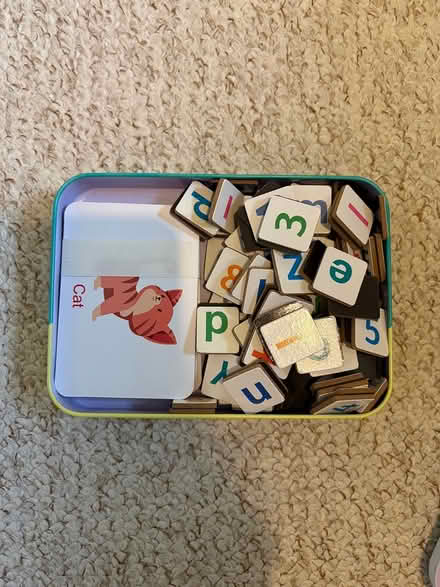 Photo of free Tin of magnetic letters and numbers (Frome Stonebridge area) #3