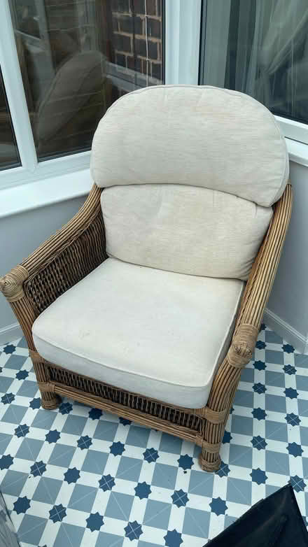 Photo of free Rattan furniture (two arms chairs, two seater and table) (New Oscott B73) #2