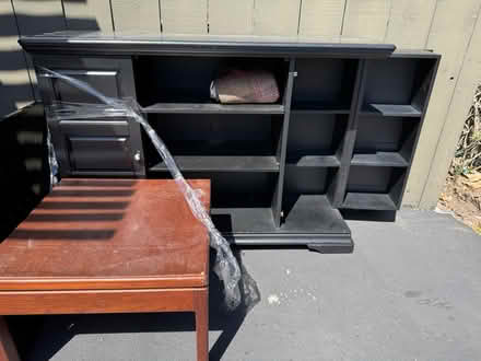 Photo of free Wooden cabinet-desk w compartments (1075 Valencia Avenue) #2
