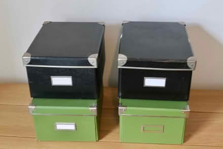 Photo of free 4 IKEA Boxes, 2 Black, 2 Green (Deptford SE8) #1