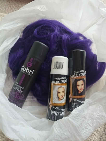 Photo of free Purple hair pieces, color hairspray (Home WR1) #1