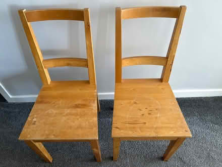Photo of free 2 x wooden dining chairs (Witton Gilbert) #1