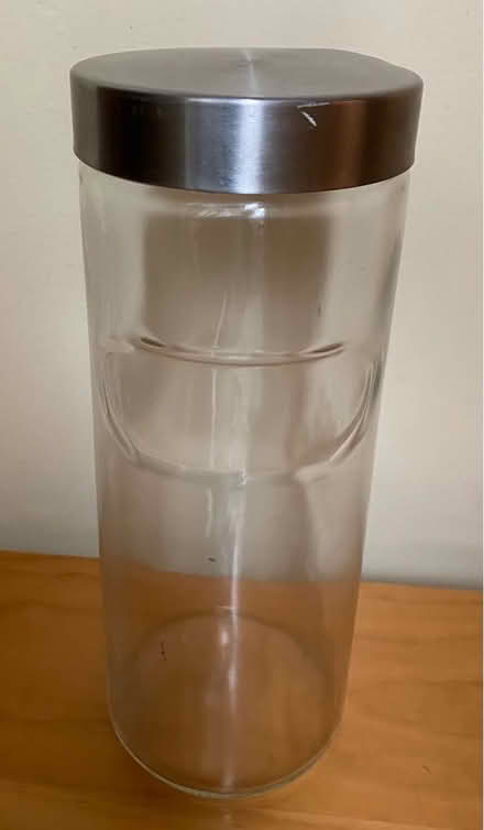 Photo of free Tall glass jar with metal lid (Bloor/ The West Mall) #1