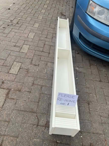 Photo of free Tall white shelves (On drive ME19 4TP WEST MALLING) #1