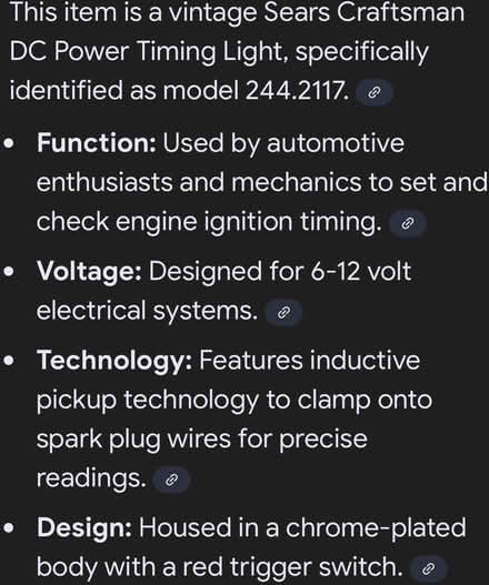 Photo of free SearsCraftsman DC Power TimingLight (West San Jose 95128) #2