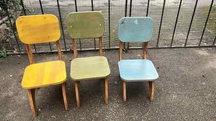 Photo of free Child table and 3 chairs (Wotton-under-edge GL12) #1