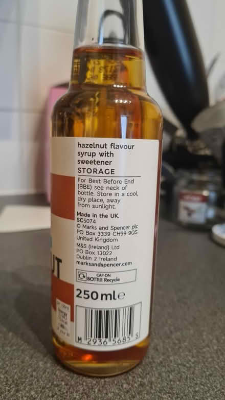 Photo of free Hazelnut flavour syrup (Brick lane E1 6S) #2