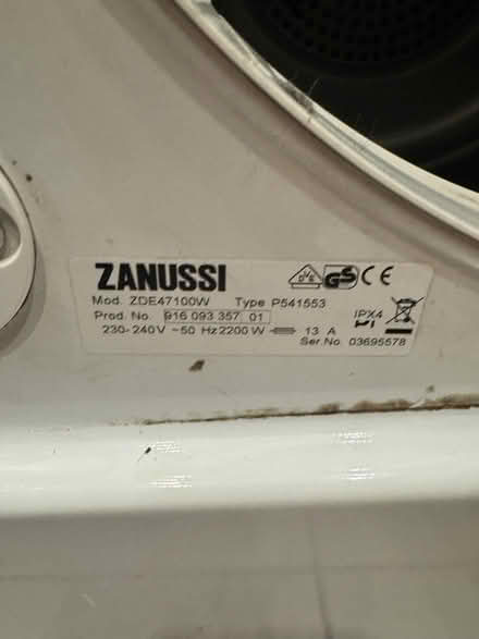 Photo of free ZANUSSI Tumble dryer Mod. ZDE47100W (Strawberry Hill TW2) #2