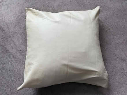 Photo of free Large cream faux leather cushion (Anerley SE20) #2