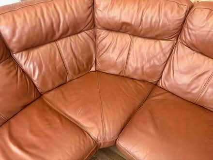 Photo of free Brown leather 6 seater corner sofa (Elseworth CB23) #3
